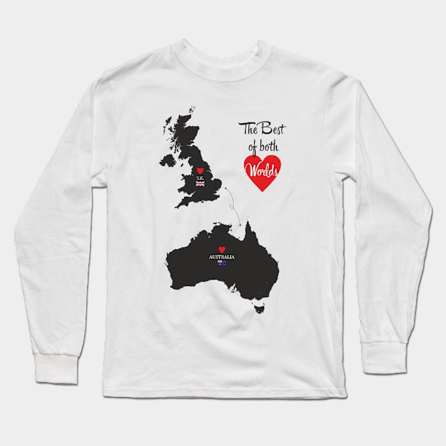The Best of both Worlds - United Kingdom - Australia Long Sleeve T-Shirt by YooY Studio